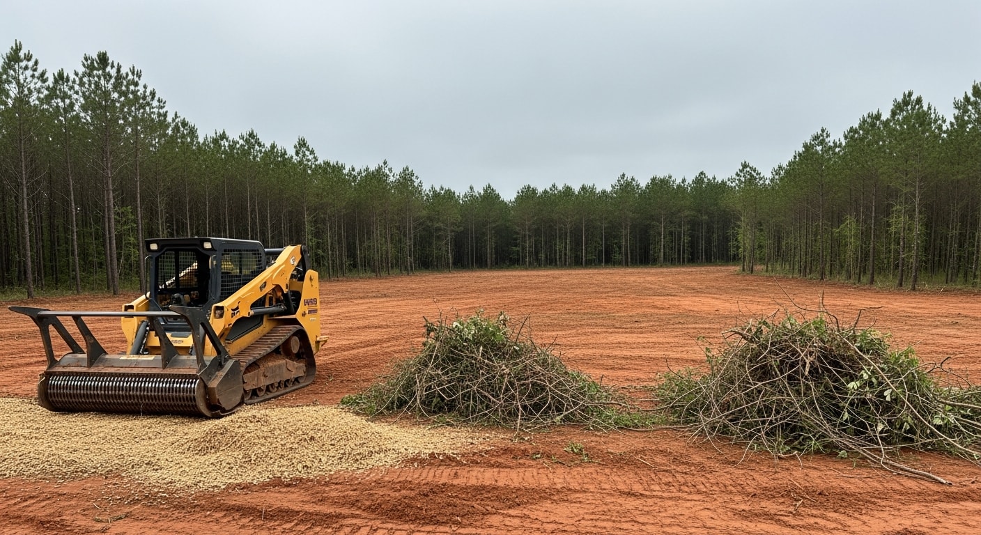 Cleared residential lot ready for construction in the Houston area