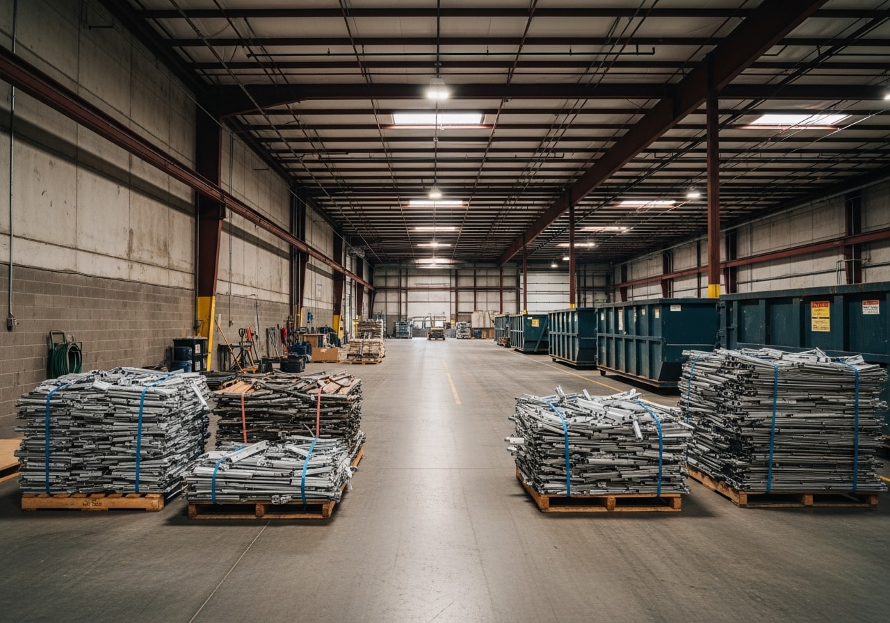Clean commercial facility floor in League City after junk and scrap removal
