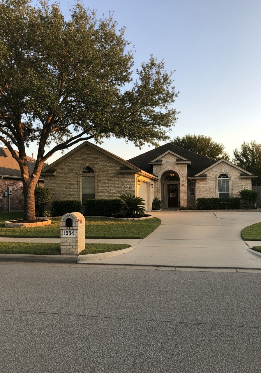 Pasadena homeowner standing in front of a residential home with yard and driveway.